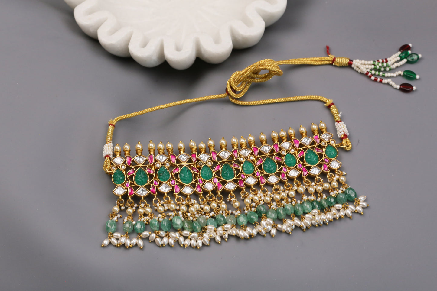 Naira Kundan Jadau Carved Stones Choker