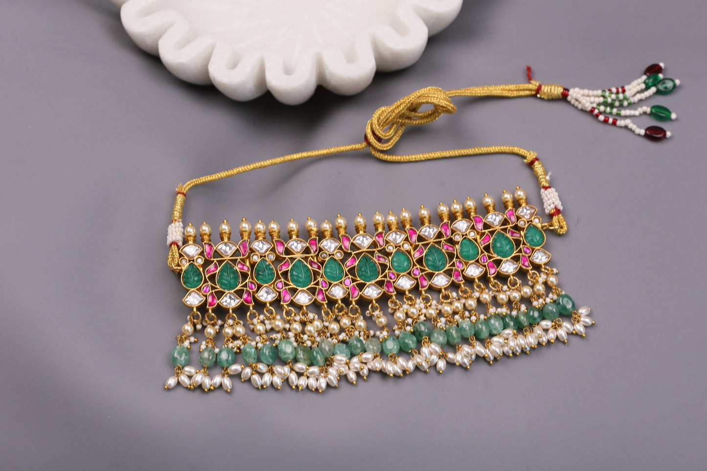 Naira Kundan Jadau Carved Stones Choker