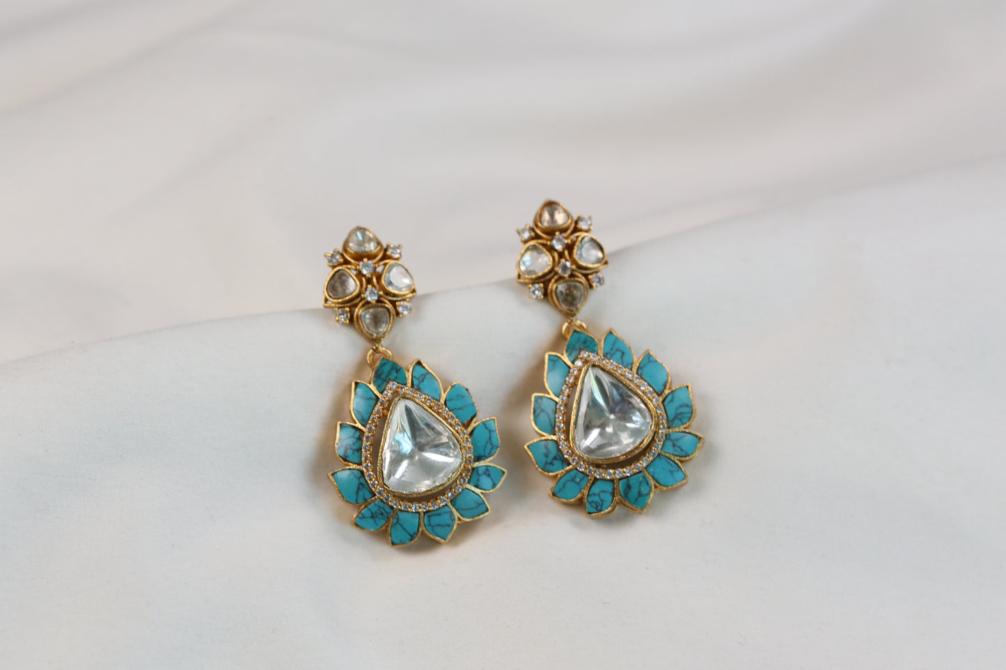 Polki & Turquoise Stone Earrings