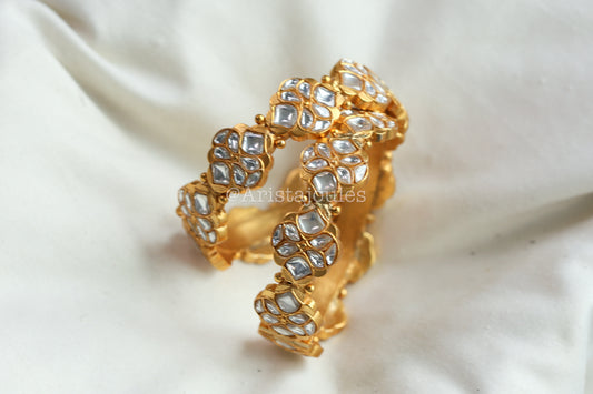 Mahima Jadau Kundan Bangle Set - Style 2 (Openable)