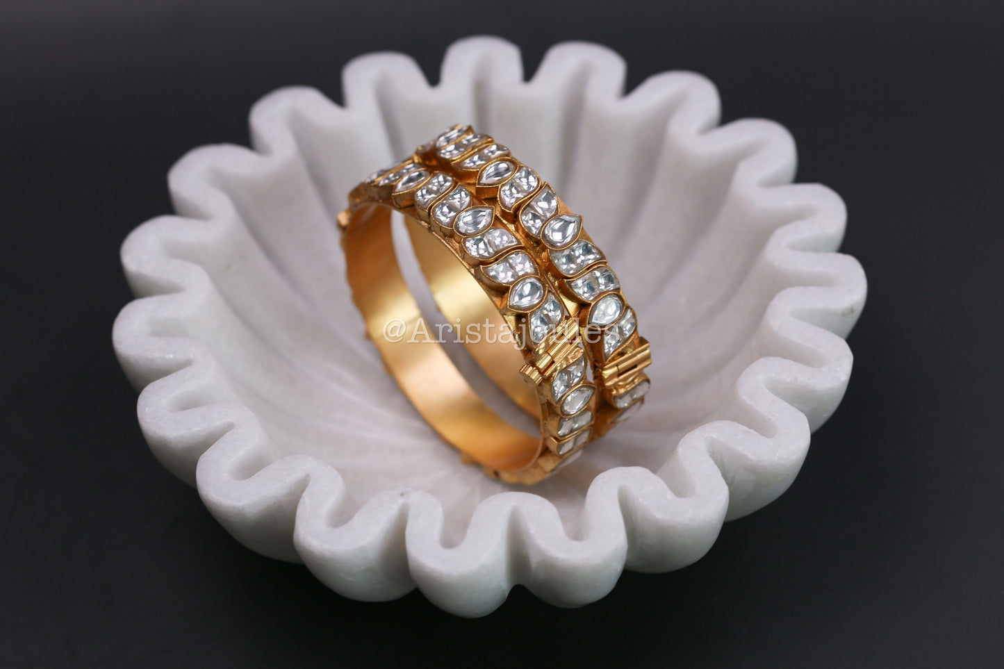 Mahima Jadau Kundan Bangle Set - Style 3 (Openable)
