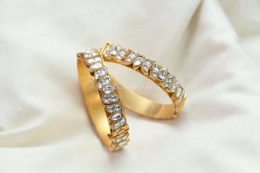 Mahima Jadau Kundan Bangle Set - Style 3 (Openable)
