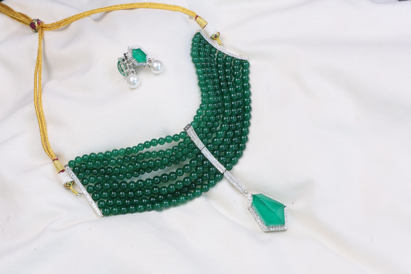 Shilpa Doublet Choker Set - Green