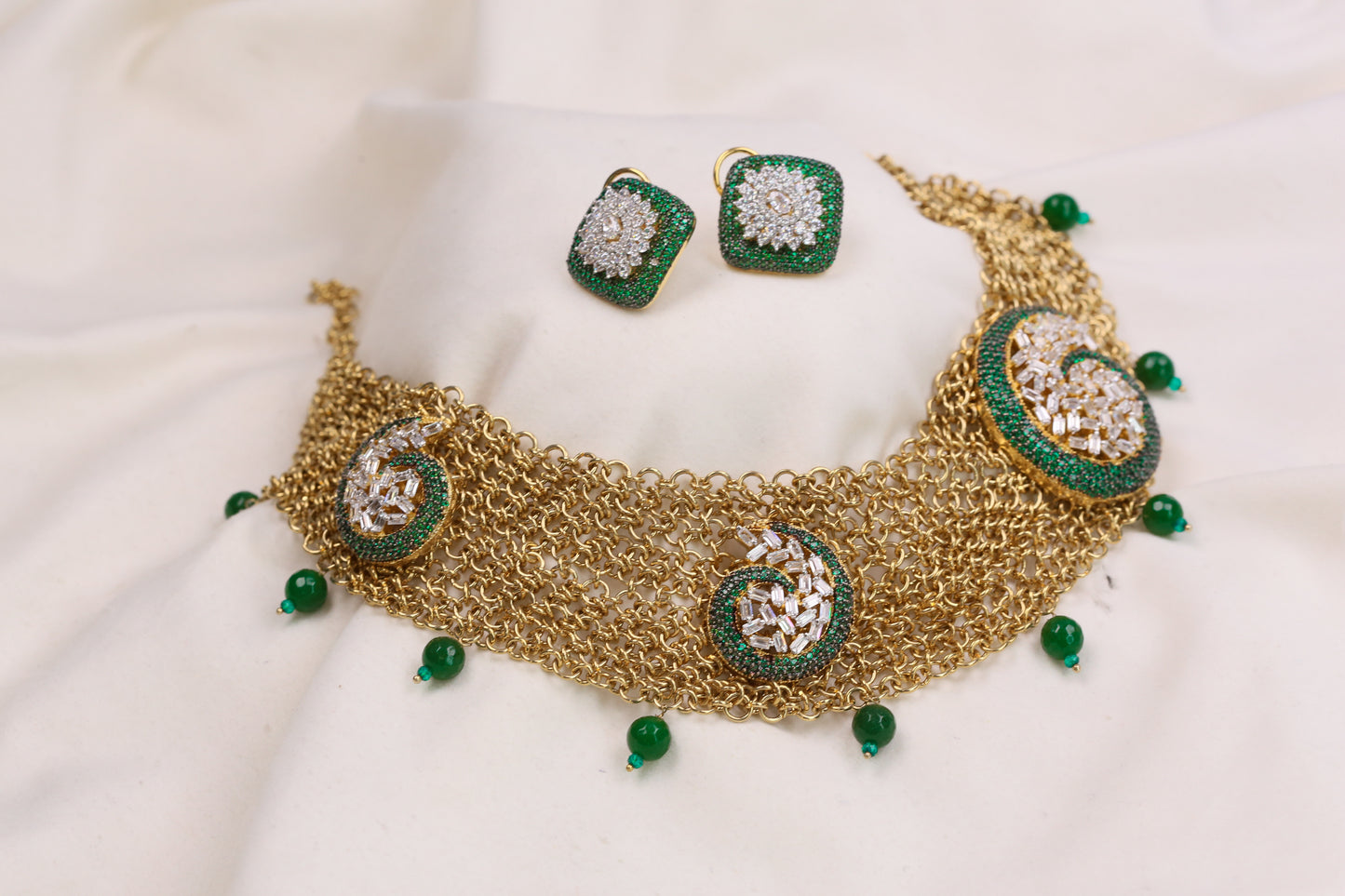 One Of A Kind Designer Mesh Chain Necklace Set