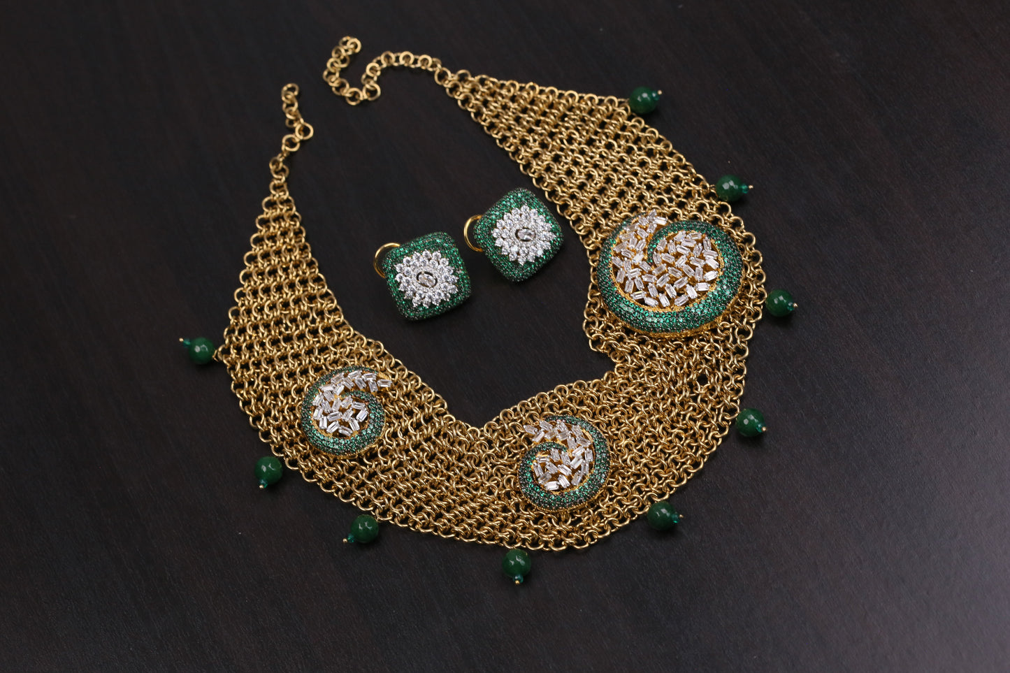 One Of A Kind Designer Mesh Chain Necklace Set