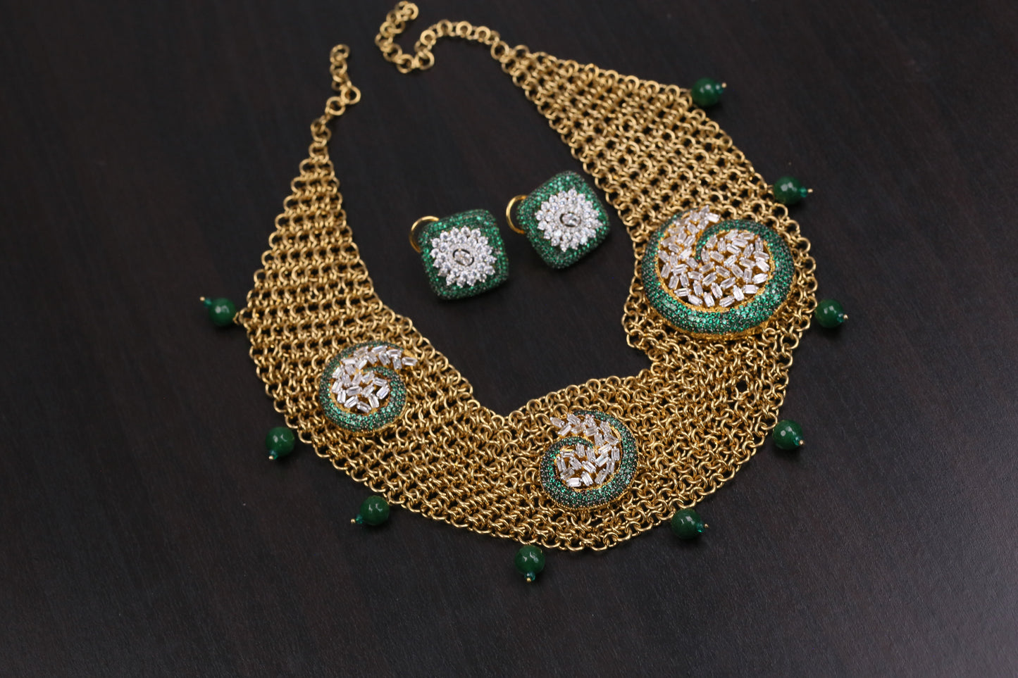 One Of A Kind Designer Mesh Chain Necklace Set