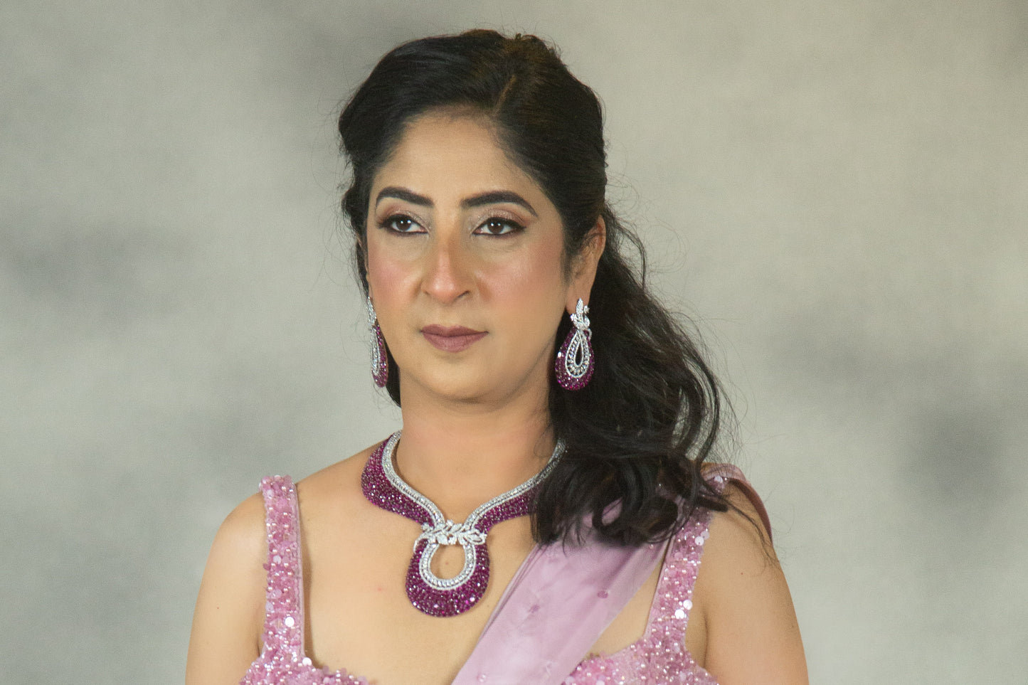 Contemporary Green CZ Necklace Set