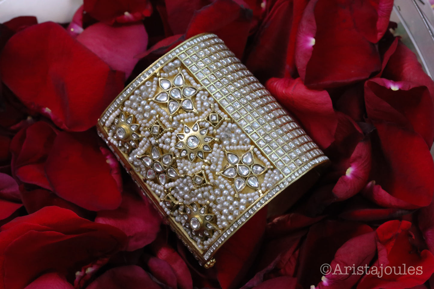 Handcrafted Royal Jadau Kundan Bangle (Openable)
