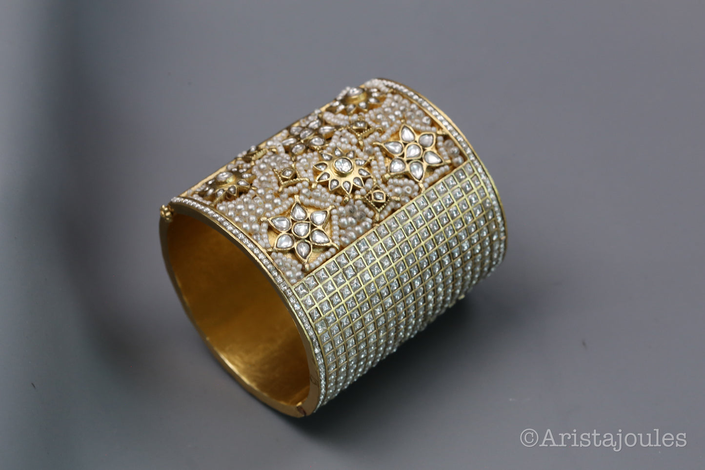 Handcrafted Royal Jadau Kundan Bangle (Openable)