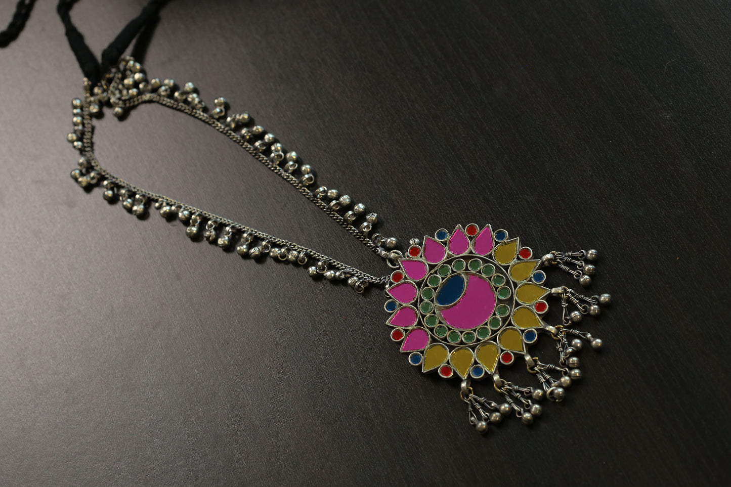 Real Glass Oxidized Necklace (T103-23)