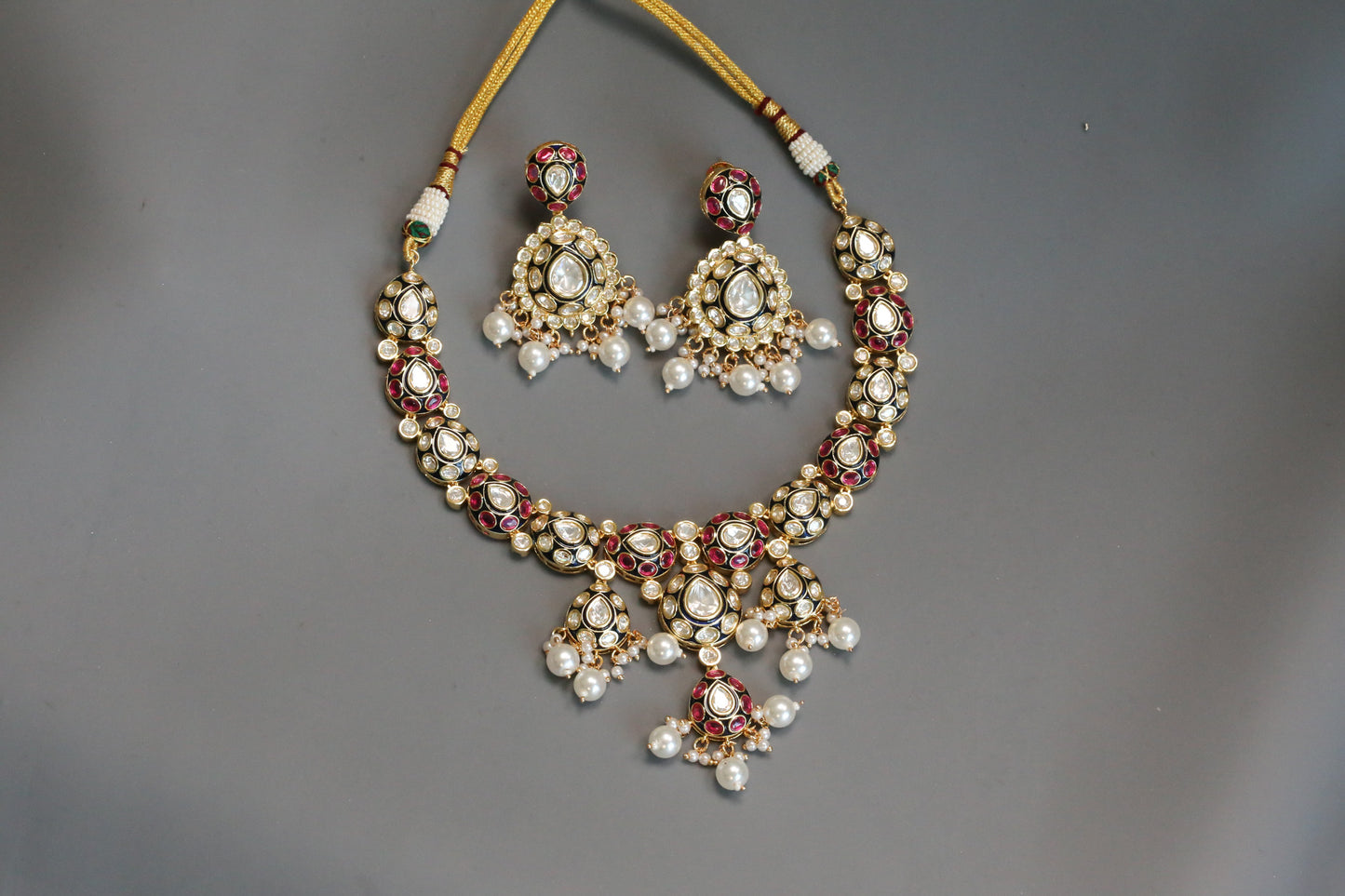 Sonam Meenakari & Kundan Polki Set - Style 1