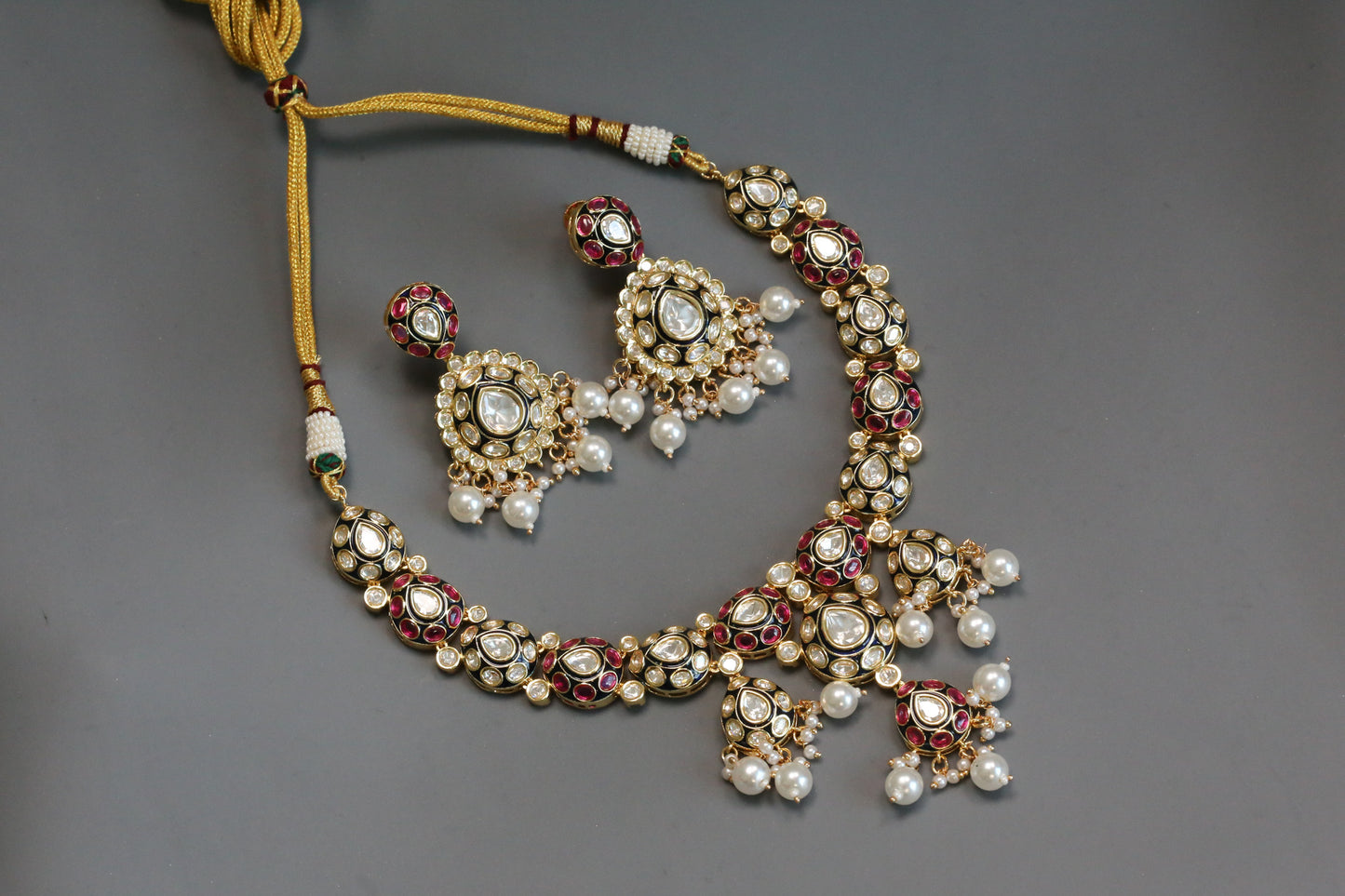 Sonam Meenakari & Kundan Polki Set - Style 1