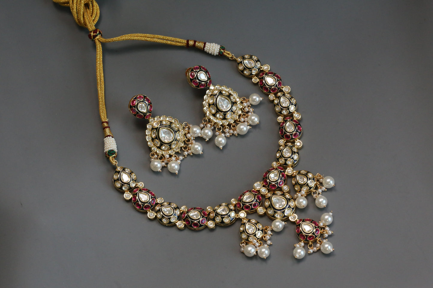 Sonam Meenakari & Kundan Polki Set - Style 1