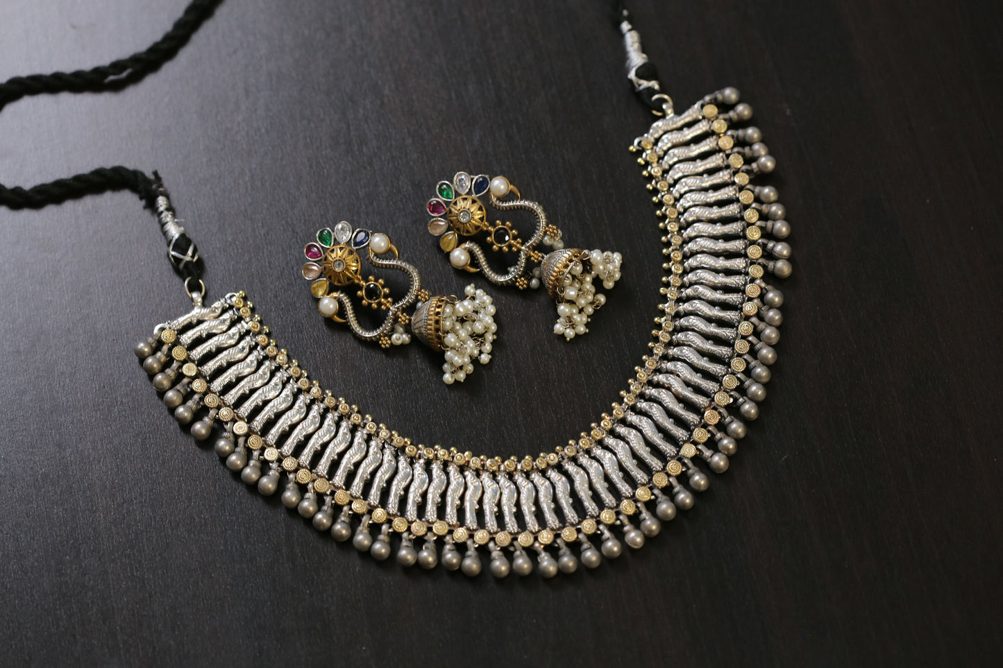 Taruna Dual Tone Oxidized Necklace (T103-25)