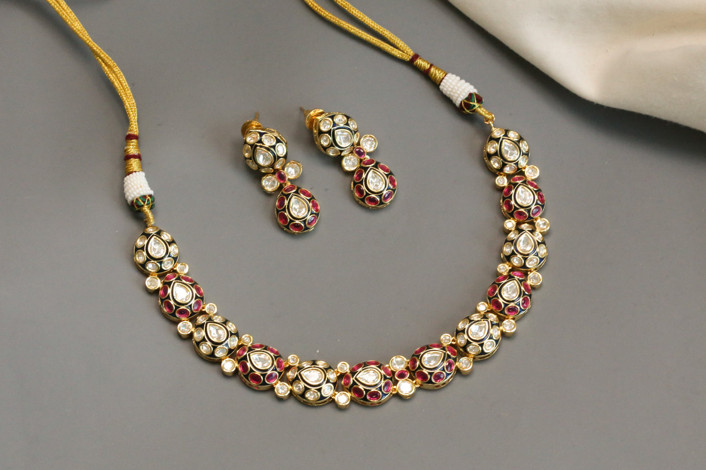 Sonam Meenakari & Kundan Polki Set - Style 2