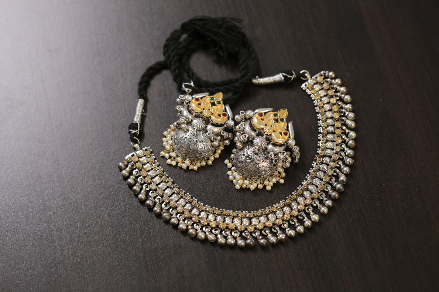Taruna Dual Tone Oxidized Necklace (T103-26)