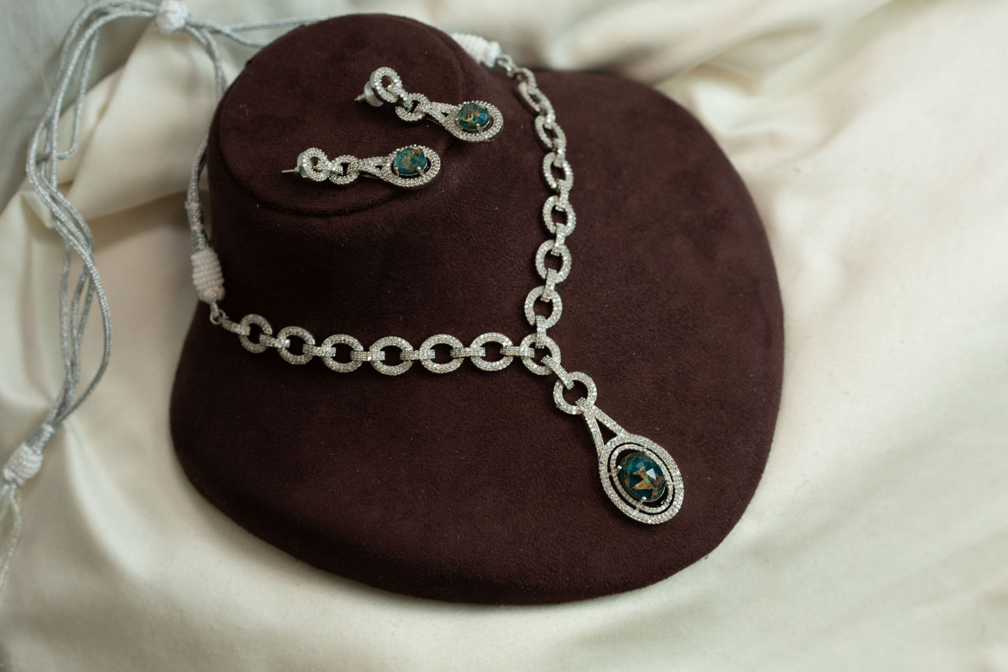 Noori Micro CZ & Mosiac Doublet Necklace Set