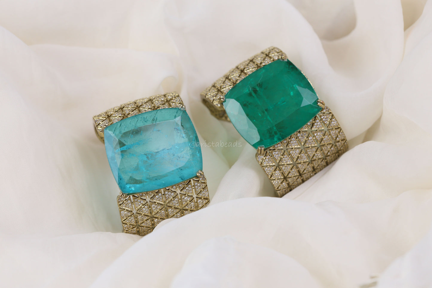 Antique Mehndi Polish Doublet Cuffs (B101-23)