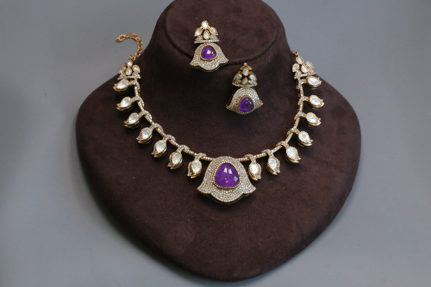 Kamala Purple Doublet, CZ & Moissnaite Set
