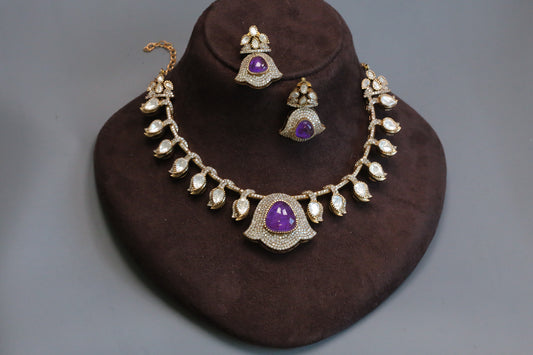 Kamala Purple Doublet, CZ & Moissnaite Set