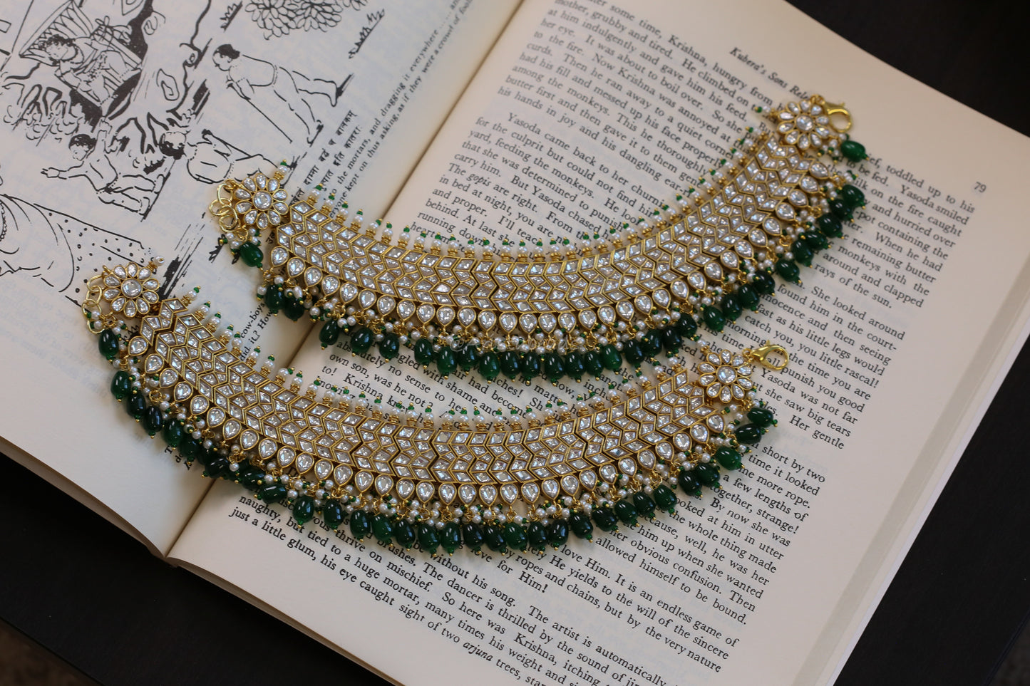 Handmade Kundan Jadau Anklets (ABJ-A111)