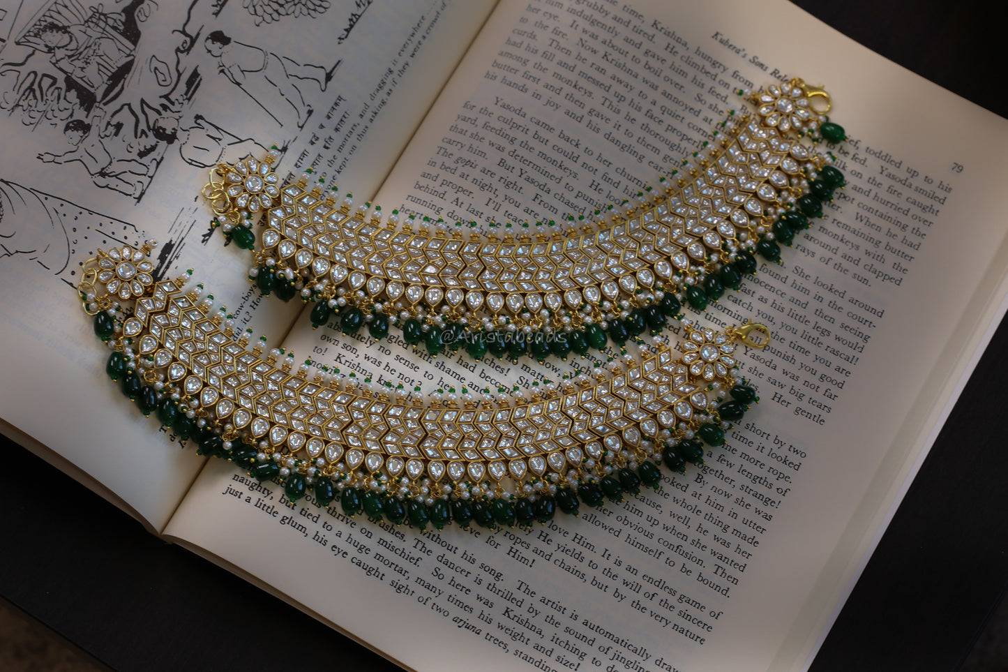 Handmade Kundan Jadau Anklets (ABJ-A111)