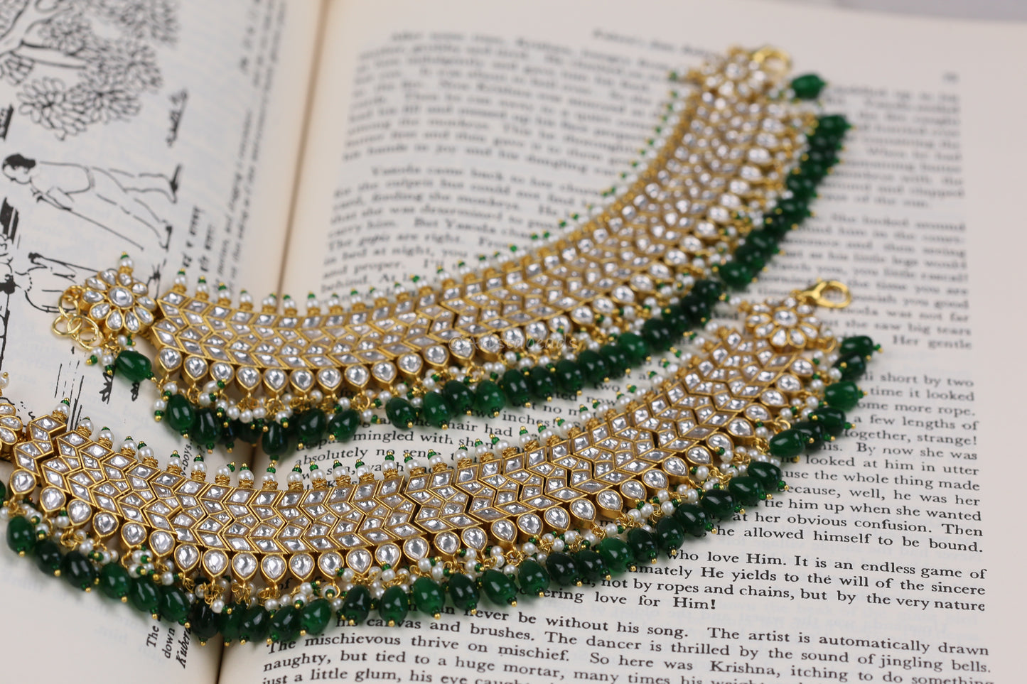 Handmade Kundan Jadau Anklets (ABJ-A111)