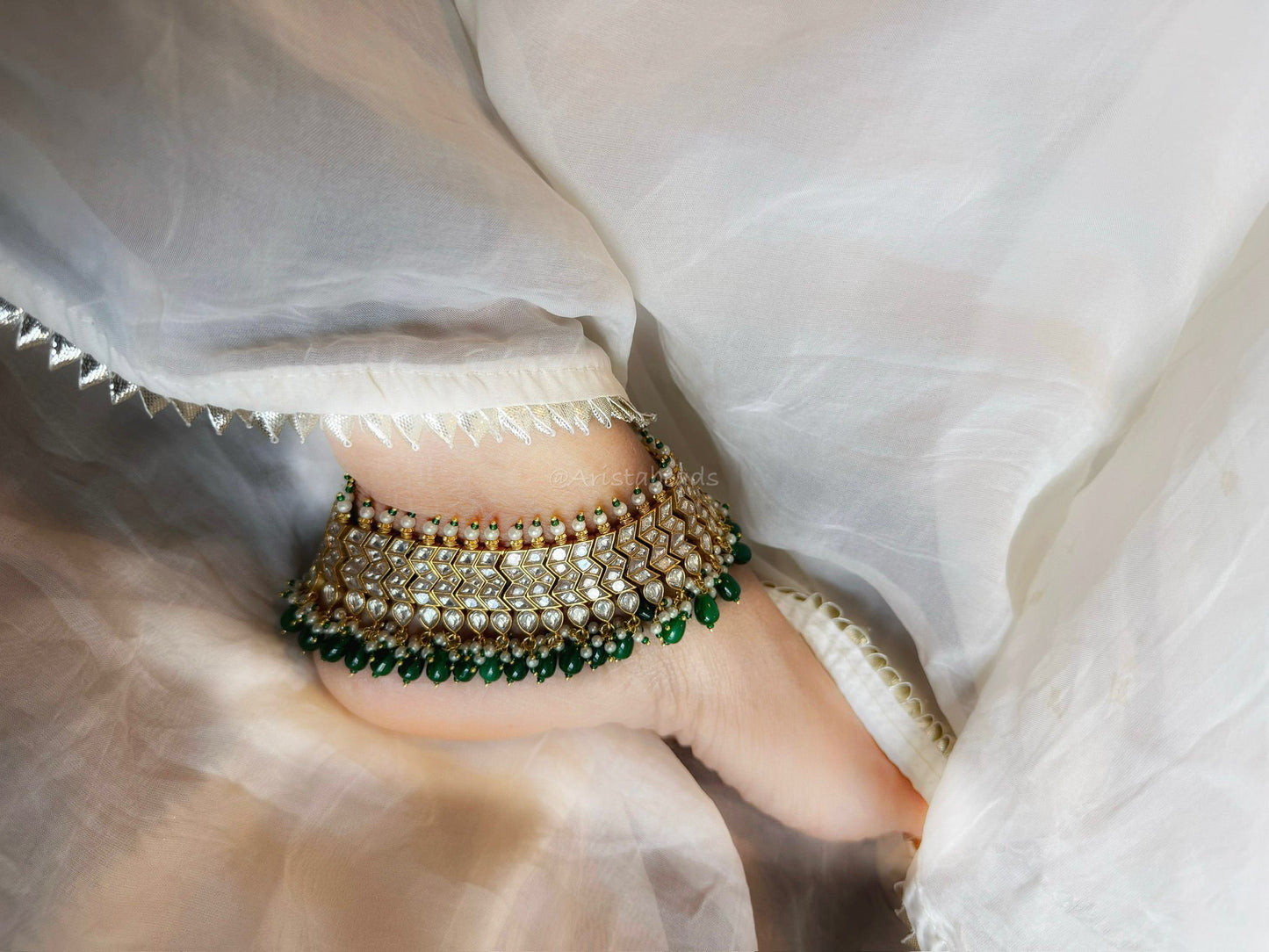 Handmade Kundan Jadau Anklets (ABJ-A111)