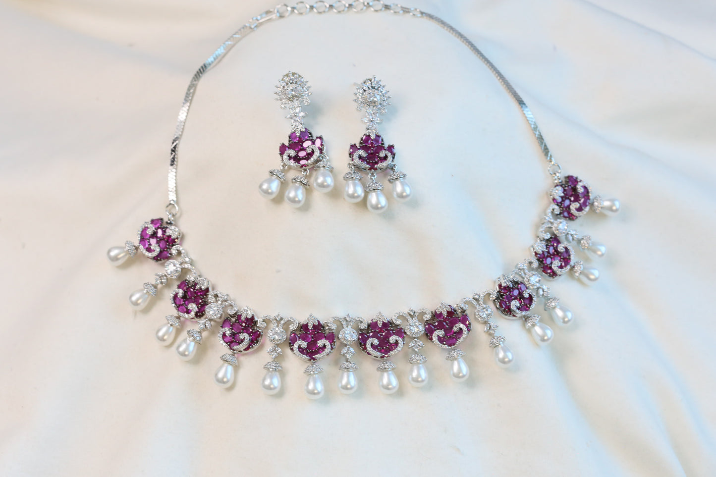 Shakti Premium Quality CZ & Pearls Necklace Set