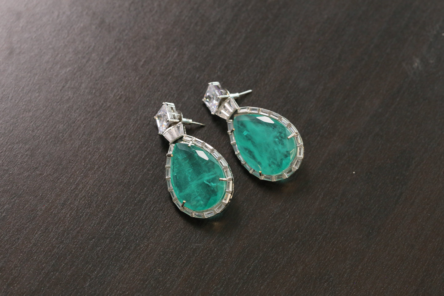 Aruna Doublet Silver Finish Earrings (101-81)