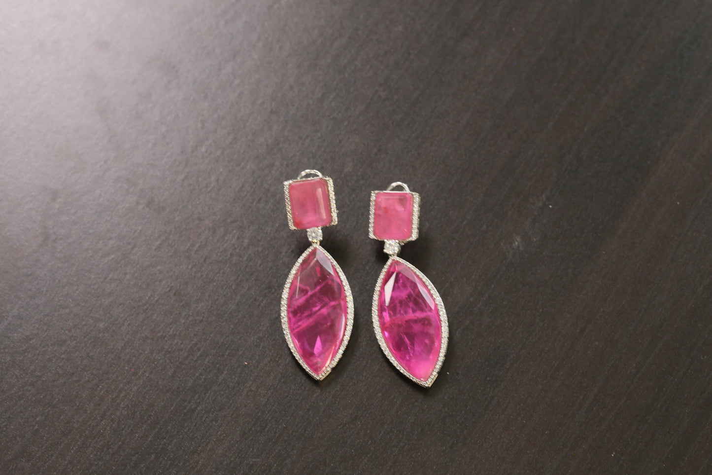 Anjani Doublet Silver Finish Earrings (101-82)