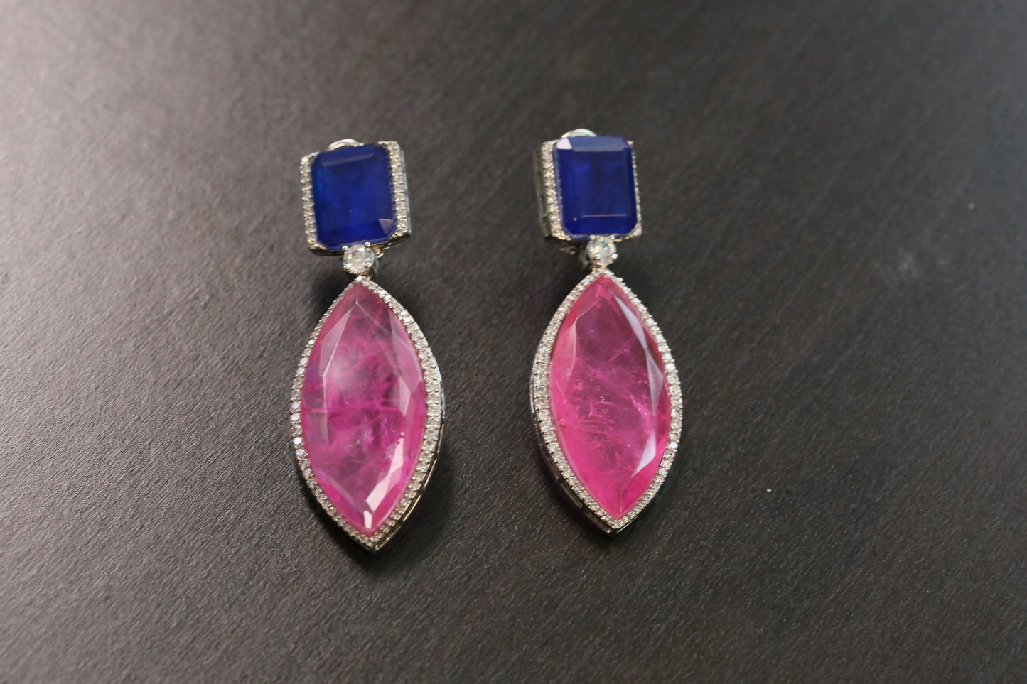 Anjani Doublet Silver Finish Earrings (101-82)