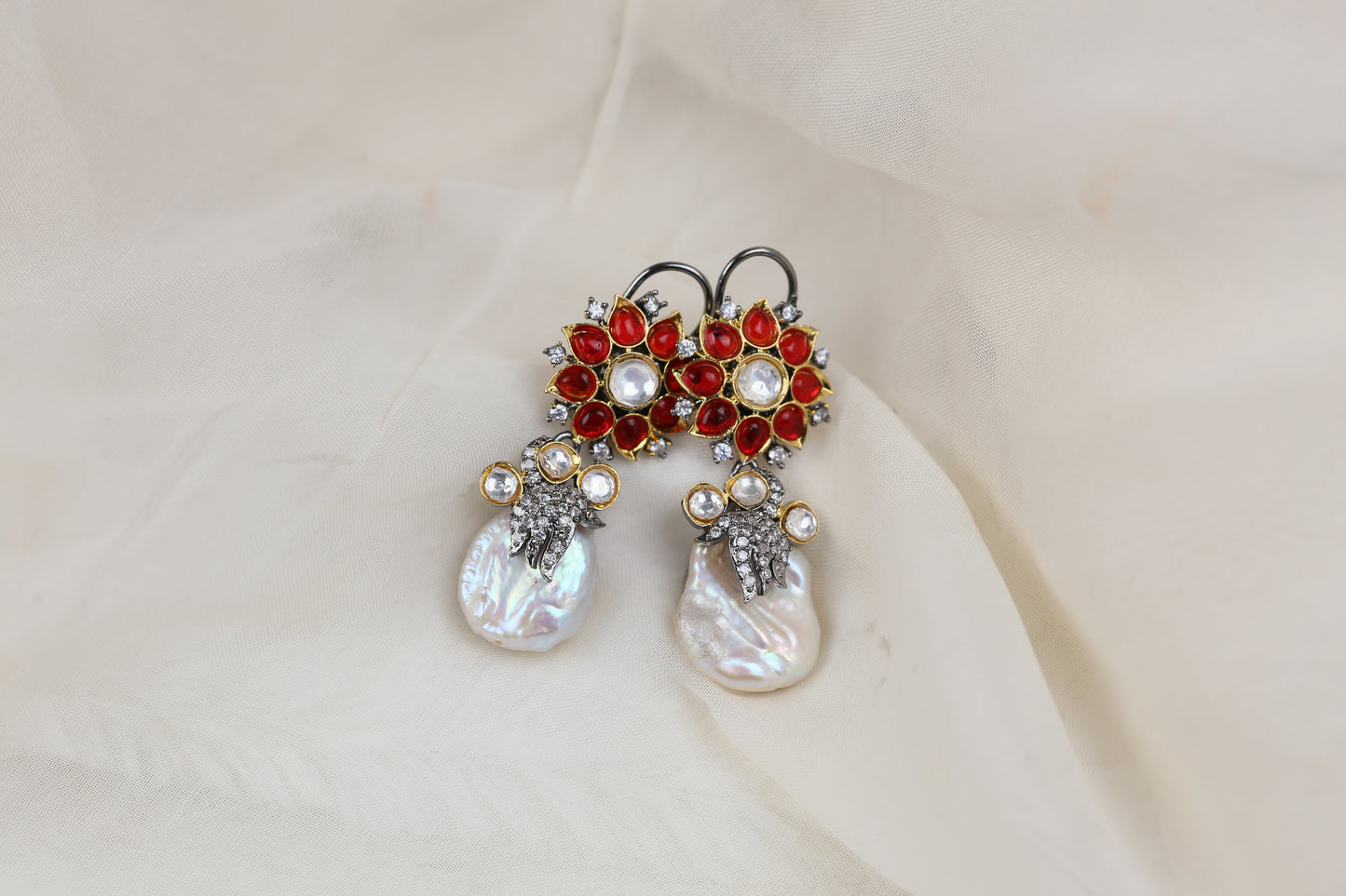 Tara Barouque Pearl Victorian Earrings (101-93)