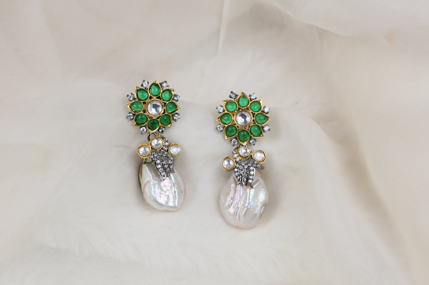 Tara Barouque Pearl Victorian Earrings (101-92)