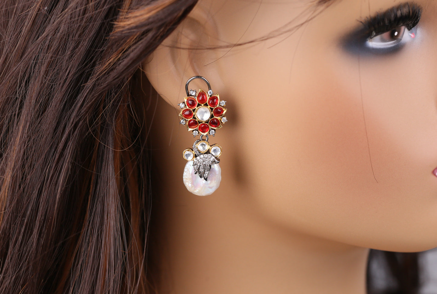 Tara Barouque Pearl Victorian Earrings (101-93)