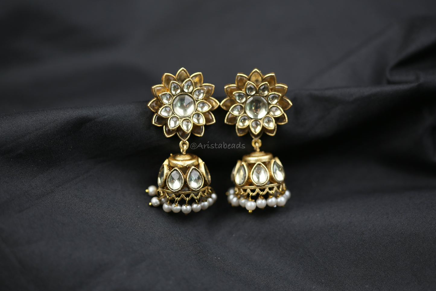 Surya Vintage Gold Jadau Kundan Jhumka (V103-01)