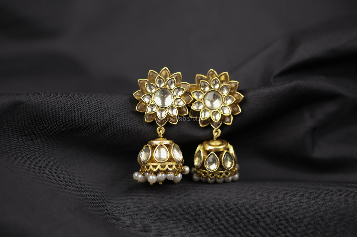 Surya Vintage Gold Jadau Kundan Jhumka (V103-01)