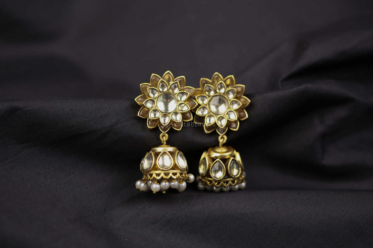 Surya Vintage Gold Jadau Kundan Jhumka (V103-01)