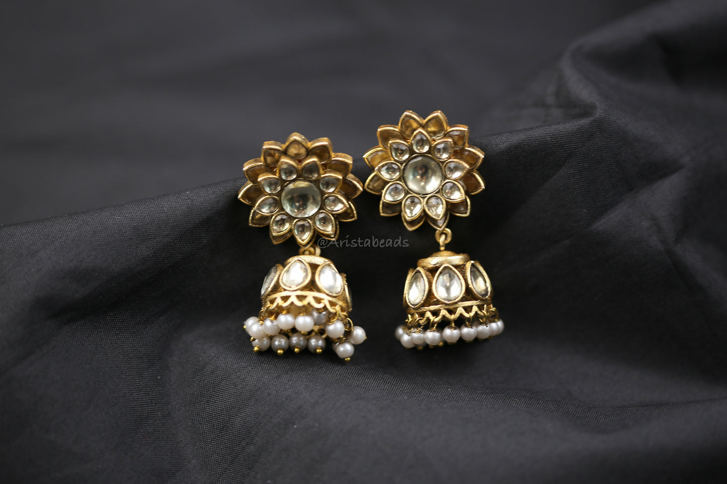 Surya Vintage Gold Jadau Kundan Jhumka (V103-01)