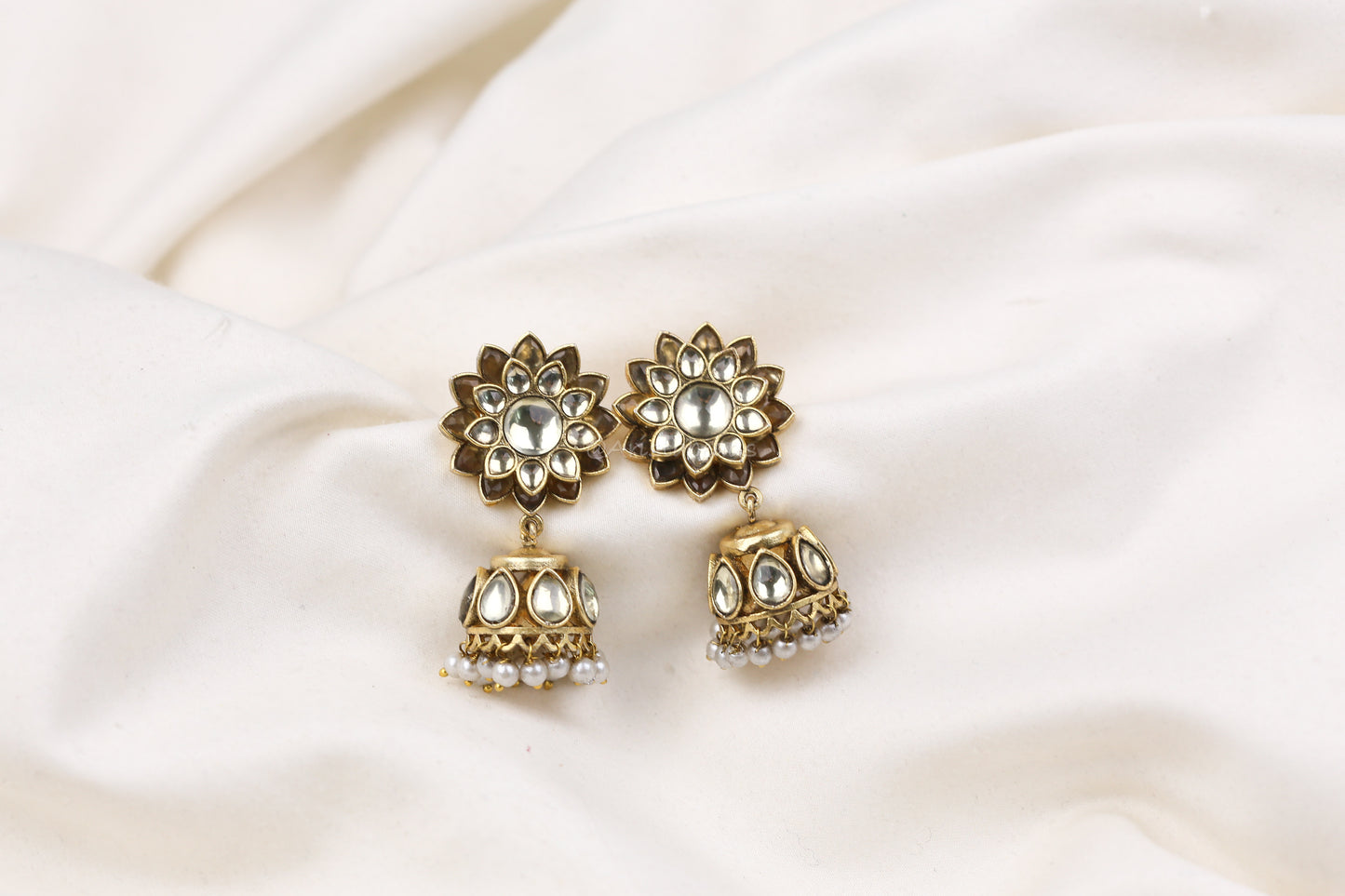 Surya Vintage Gold Jadau Kundan Jhumka (V103-01)