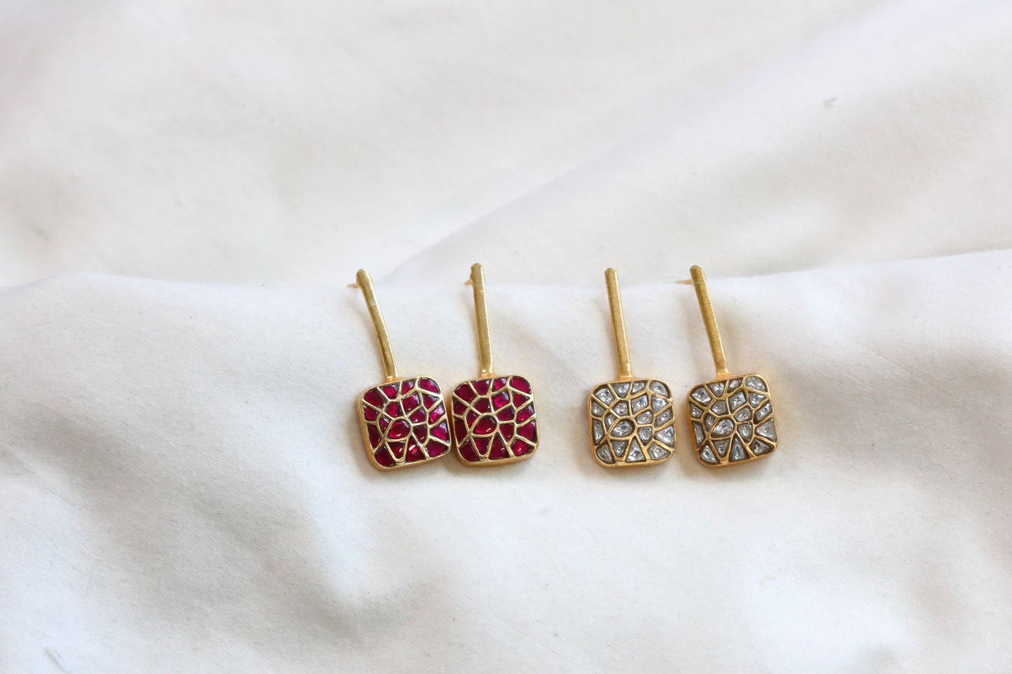 Abha Contemporary Jadau Kundan Earrings