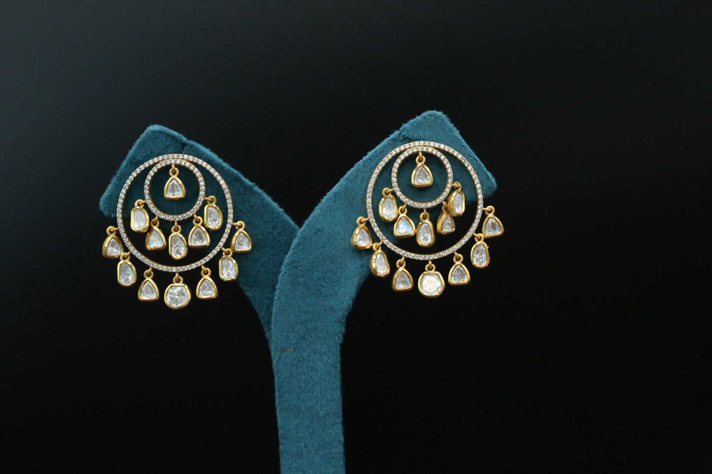 Moissanite Polki CZ Earrings