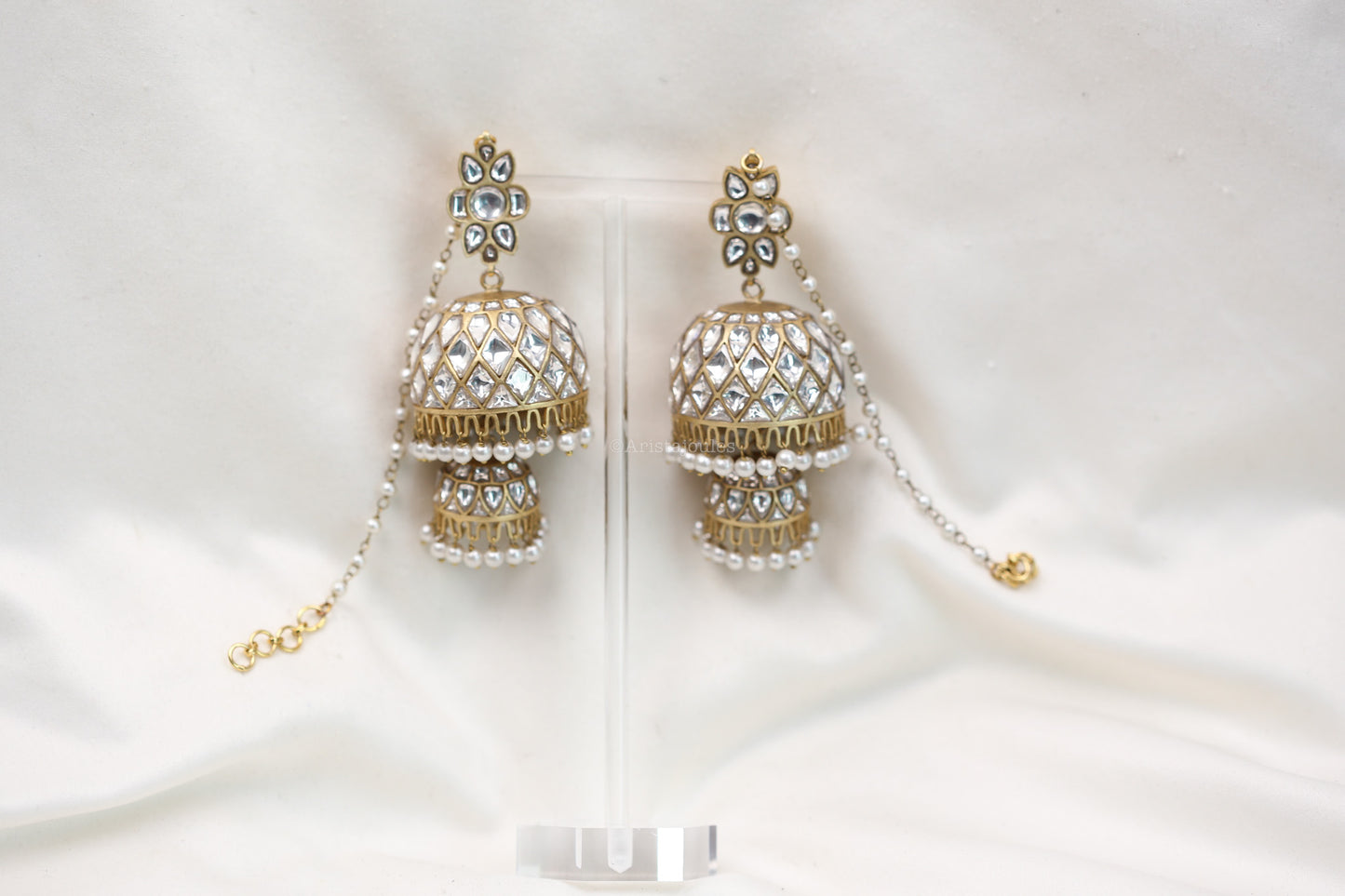 Mahira Vintage Polish Layered Jhumka