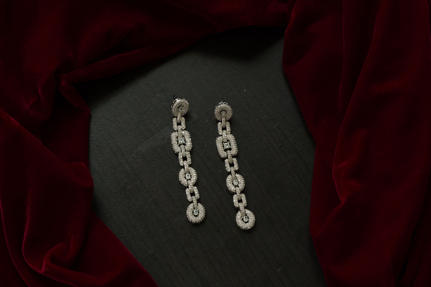 Malaika Link Chain CZ Earrings