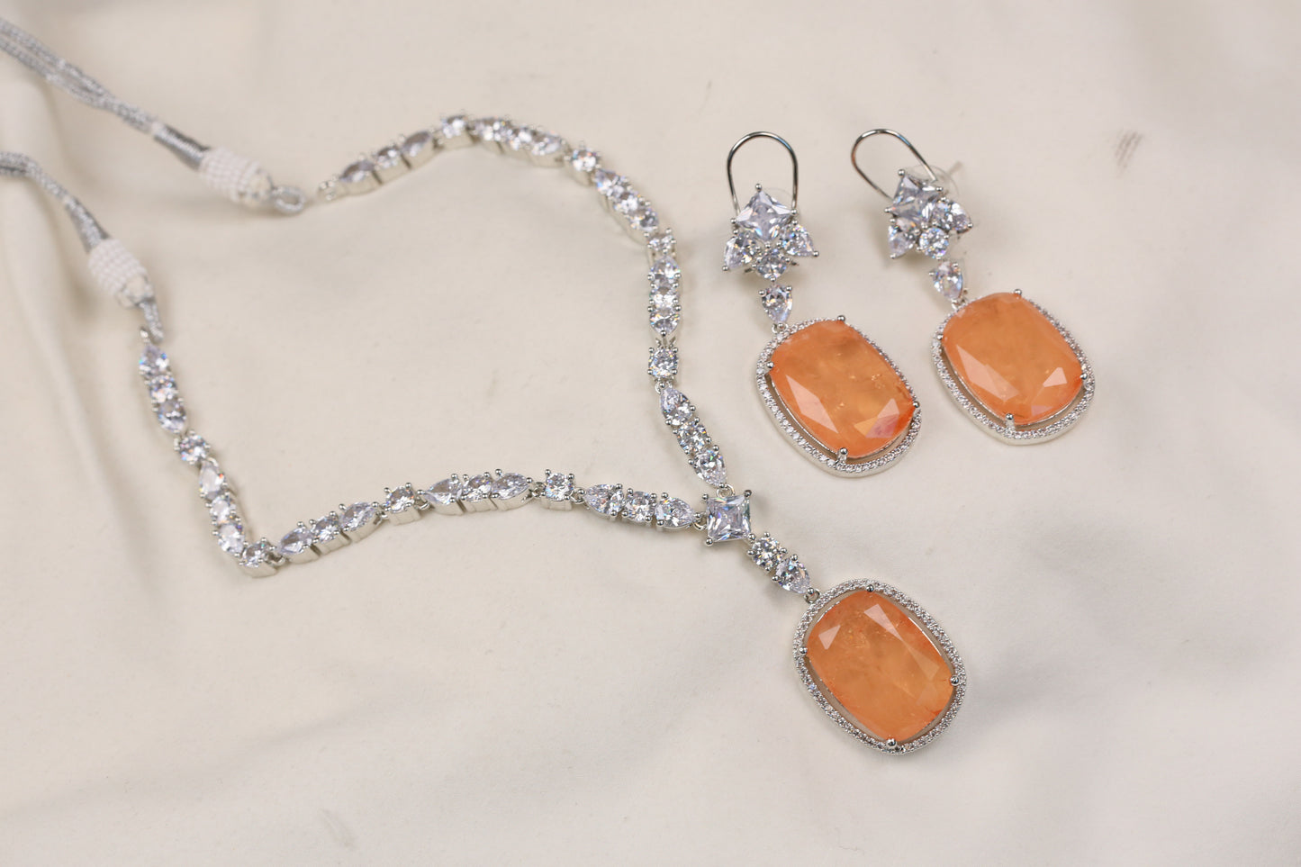 Sunidhi Premium CZ & Doublet Set (104-26) -Orange
