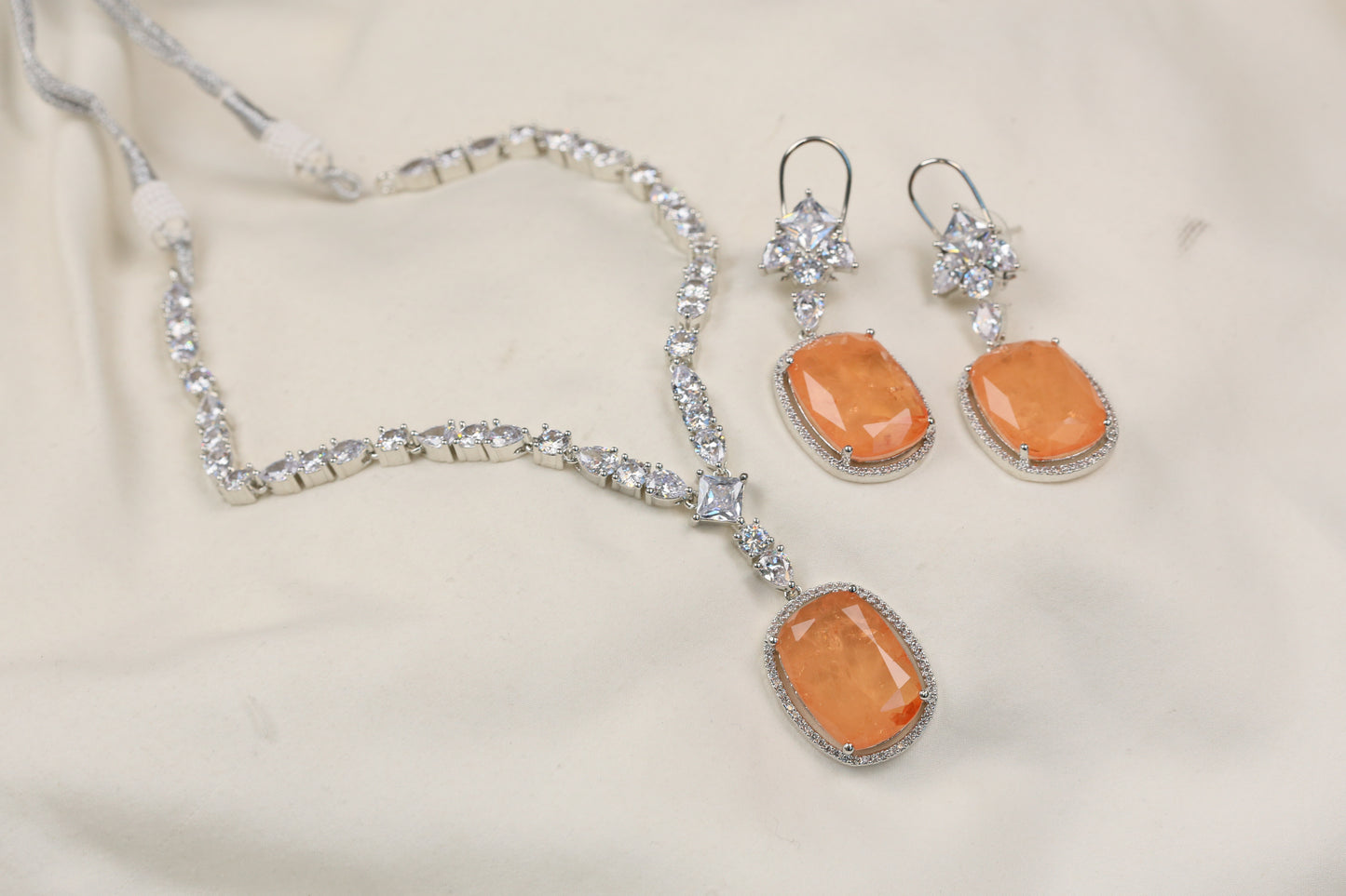 Sunidhi Premium CZ & Doublet Set (104-26) -Orange