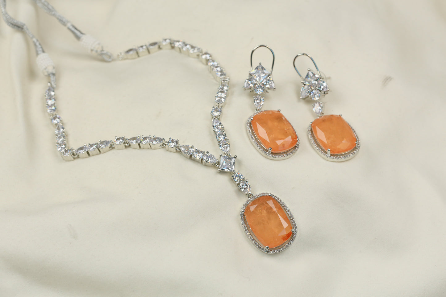 Sunidhi Premium CZ & Doublet Set (104-26) -Orange