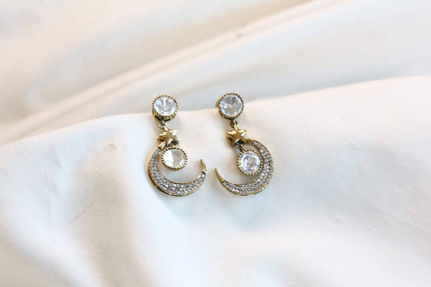 Chand Sitara CZ & Moissanite Earrings