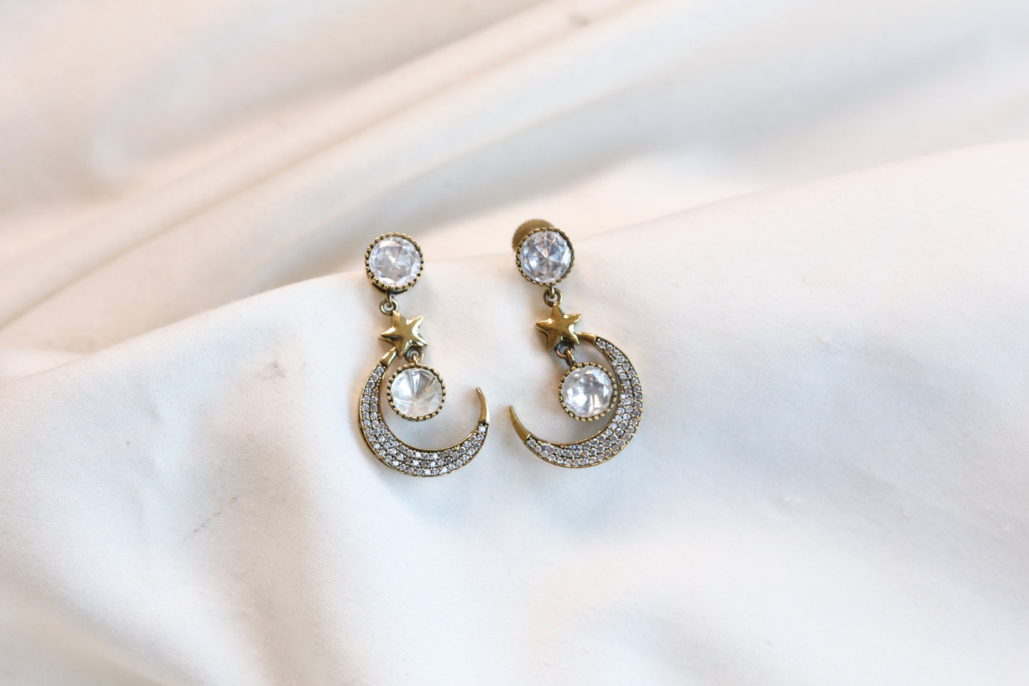 Chand Sitara CZ & Moissanite Earrings