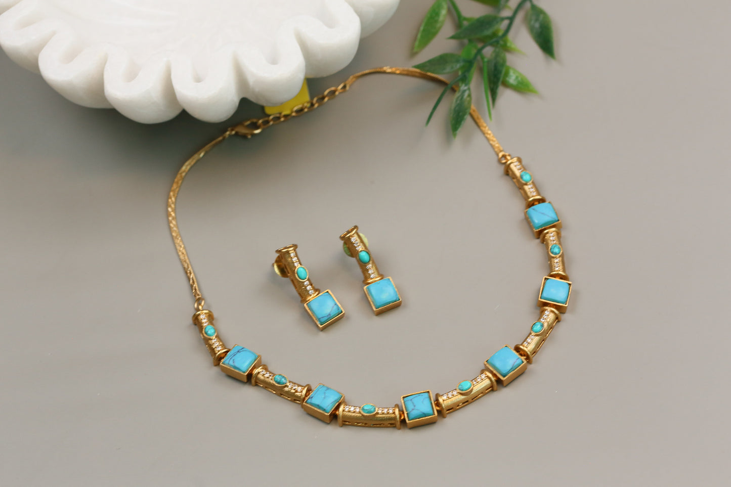 Dainty Pota Doublet Set - Turquoise(104-30)